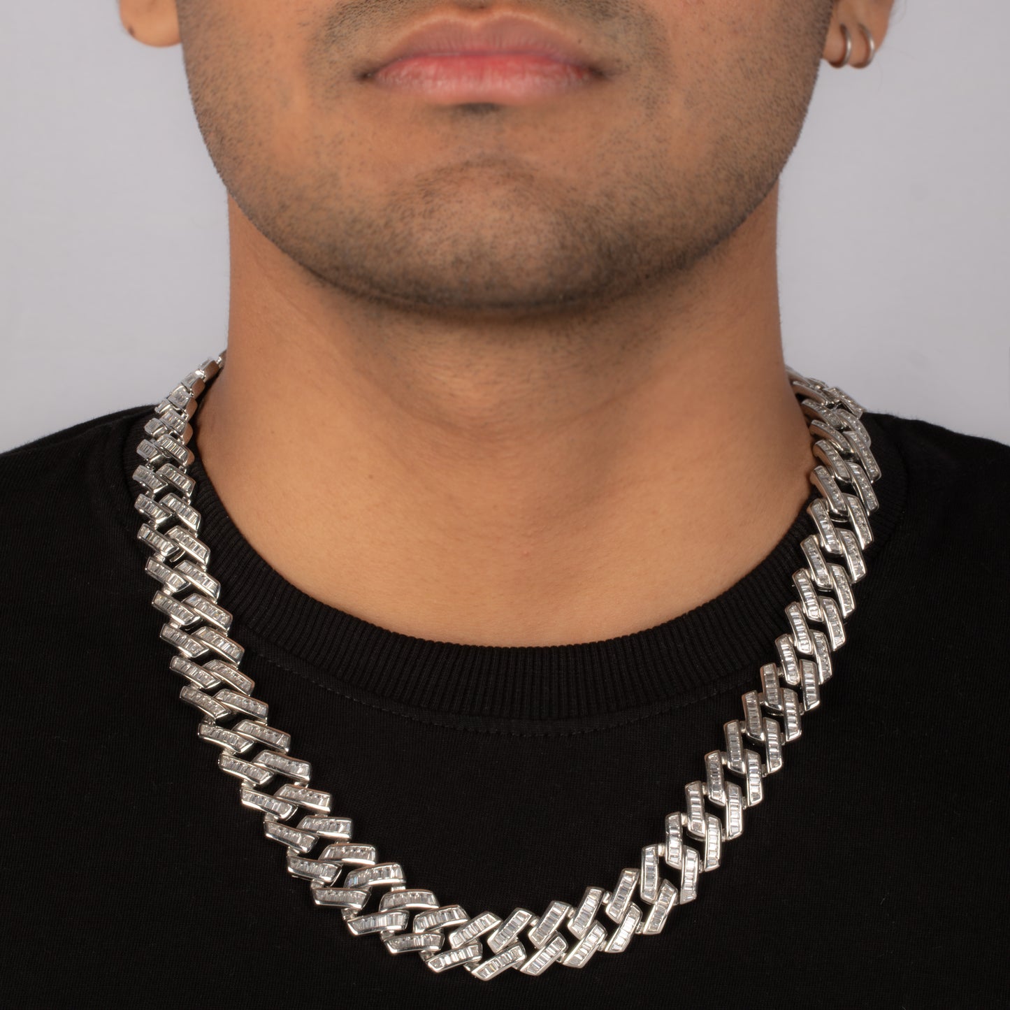 14MM ICED BAGUETTE PRONG CUBAN CHOKER