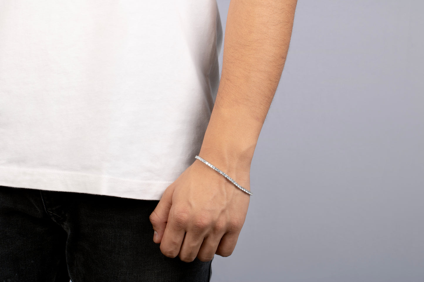 3MM TENNIS BRACELET - WHITE