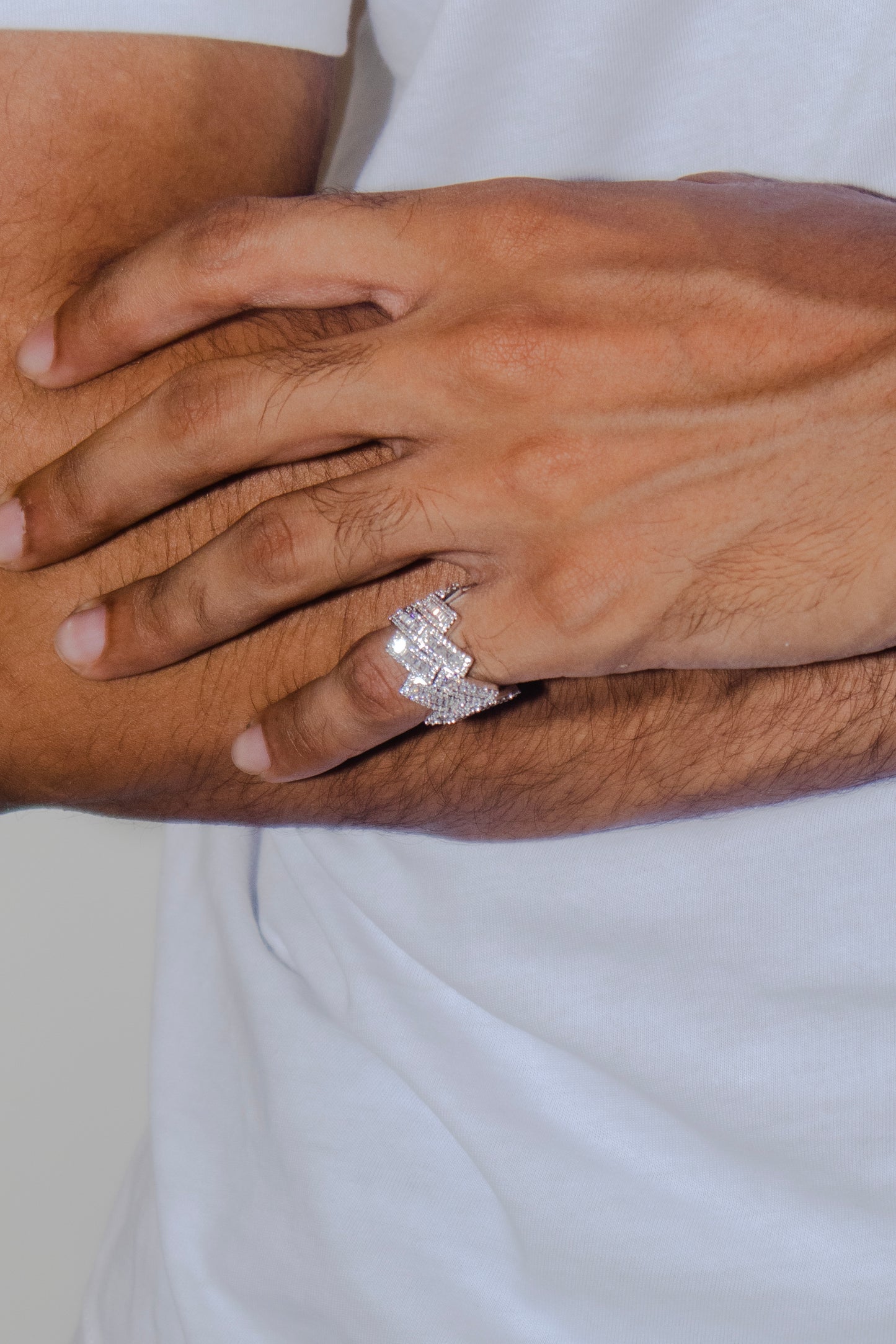 ICED BAGUETTE PRONG CUBAN RING