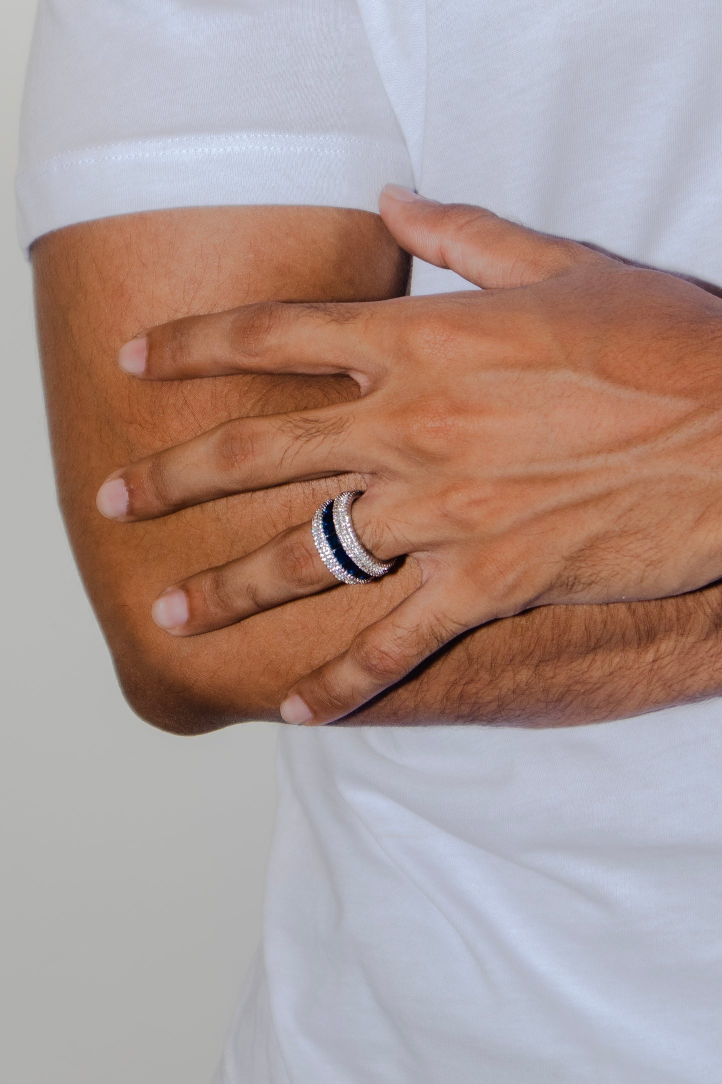 ICED SAPPHIRE ROW RING