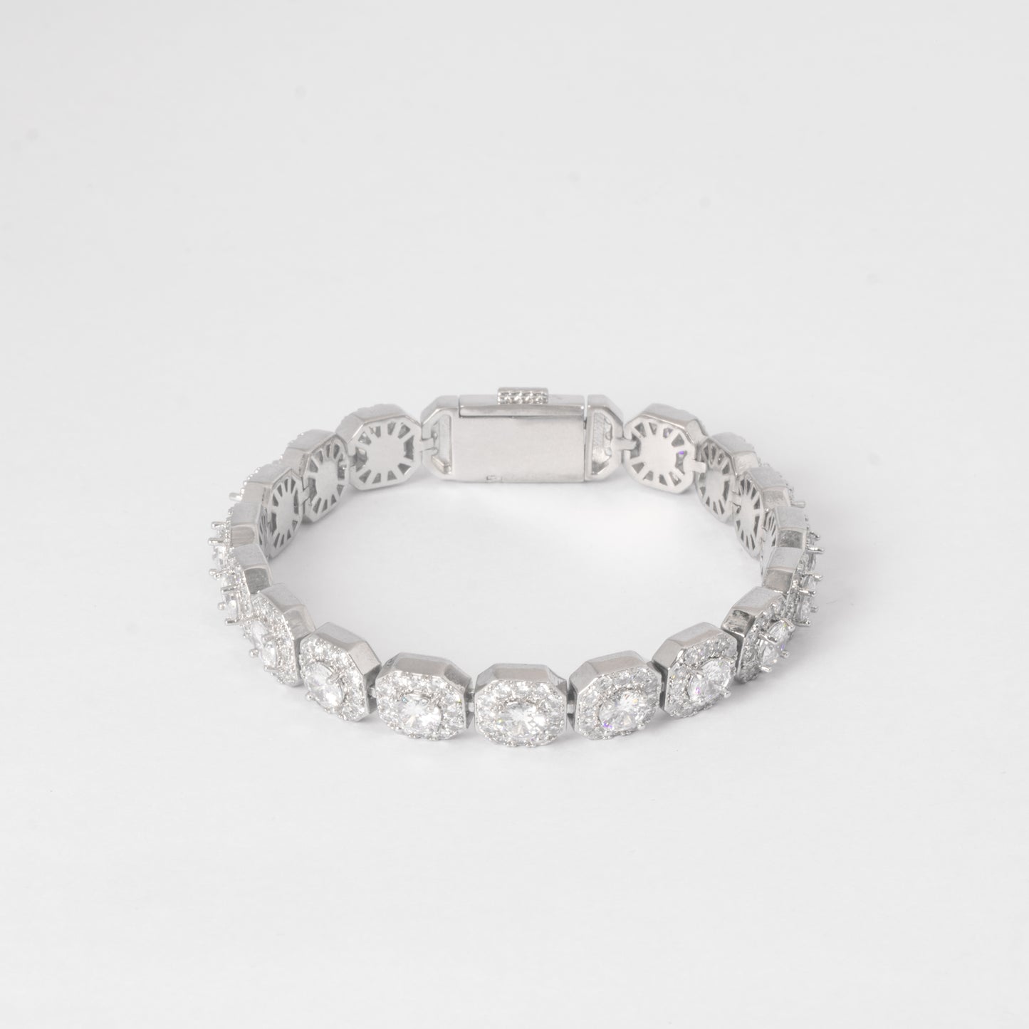 ICED 4MM SOLITAIRE CLUSTER BRACELET