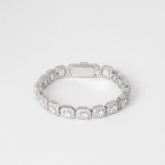 ICED 4MM SOLITAIRE CLUSTER BRACELET