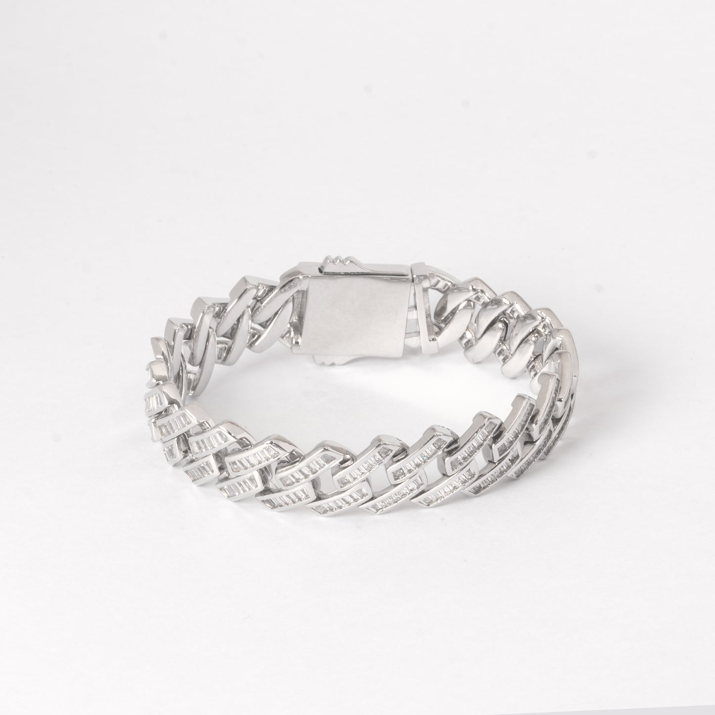 ICED BAGUETTE PRONGCUBAN BRACELET