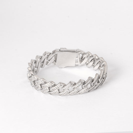 ICED BAGUETTE PRONGCUBAN BRACELET