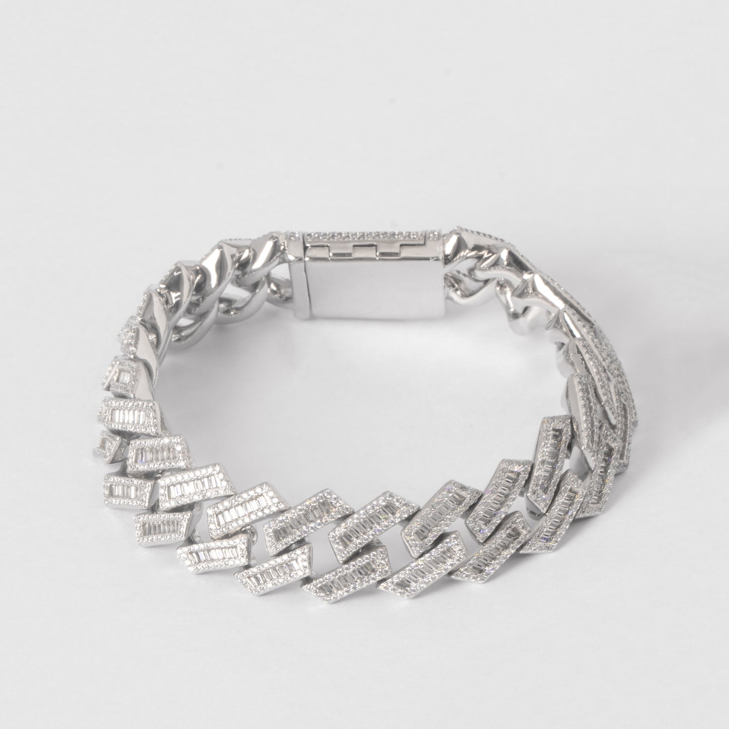 ICED CLUSTER BAGUETTE PRONGLINK BRACELET