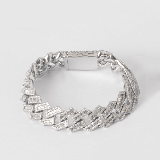 ICED CLUSTER BAGUETTE PRONGLINK BRACELET