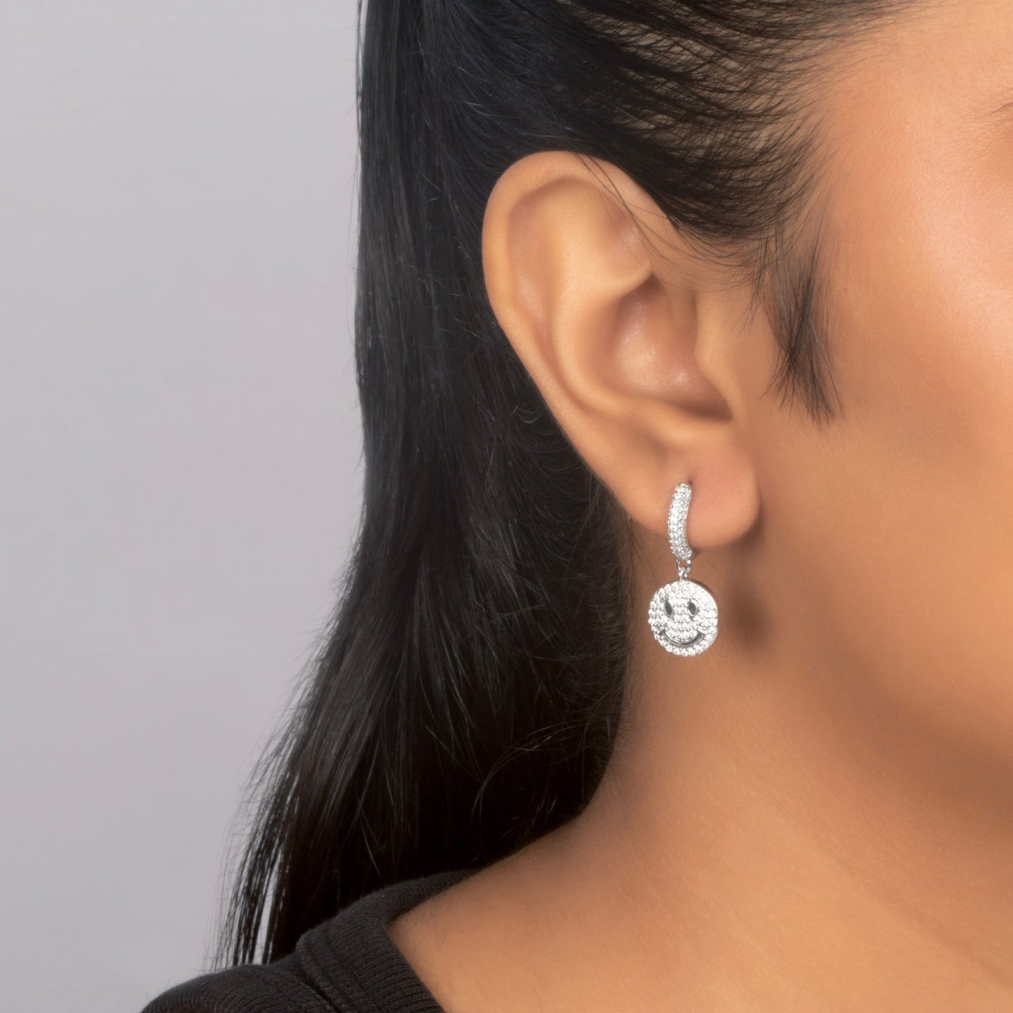 ICED FACE MOTIF EARRING