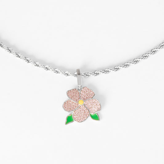 ICED FLOWER PENDANT - PINK