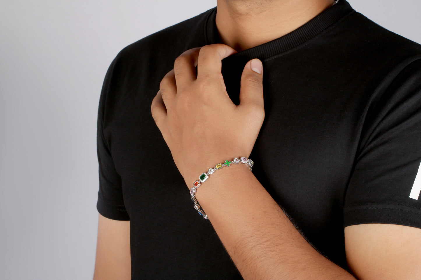 ICED MOTIF MULTIGEMSTONE BRACELET