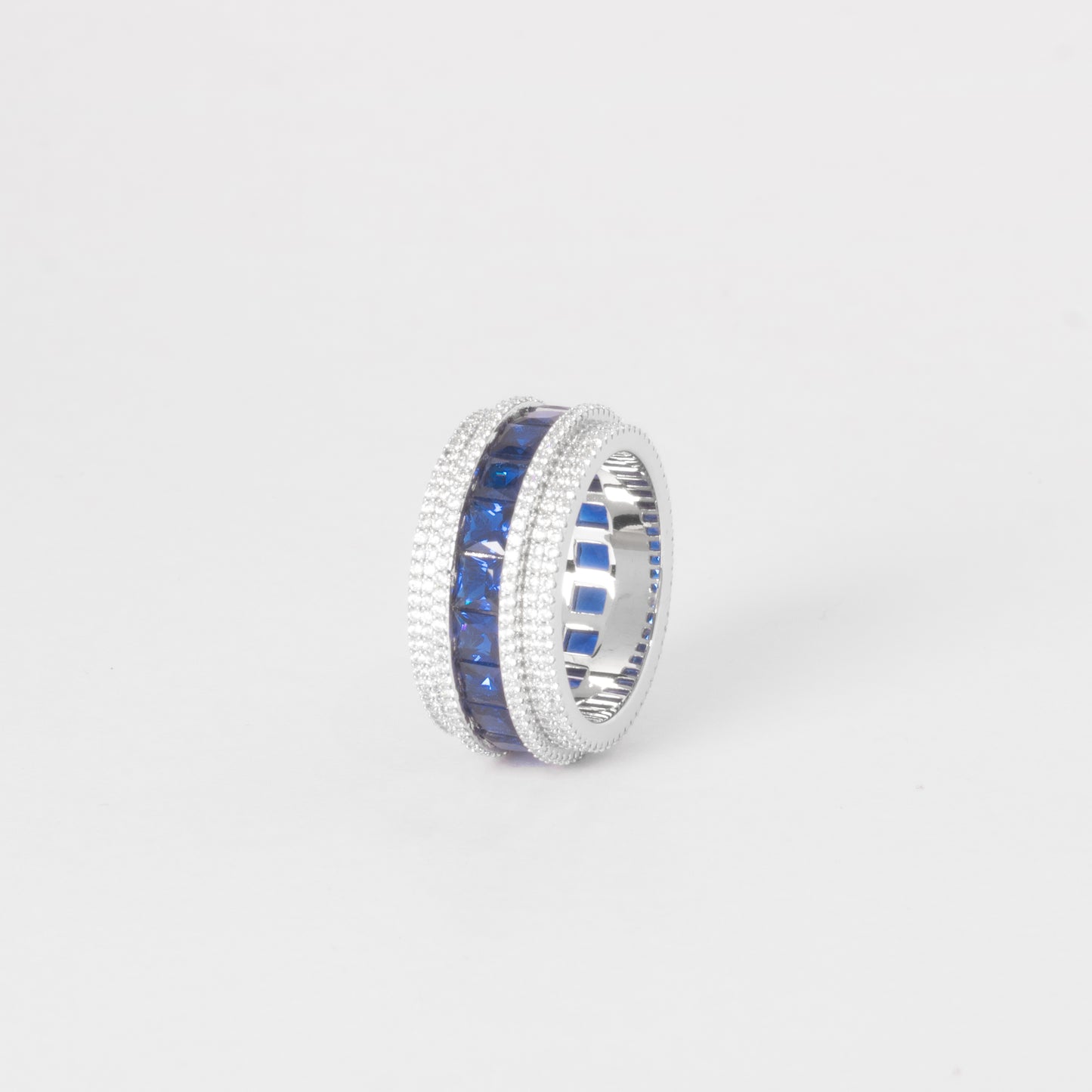 ICED SAPPHIRE ROW RING