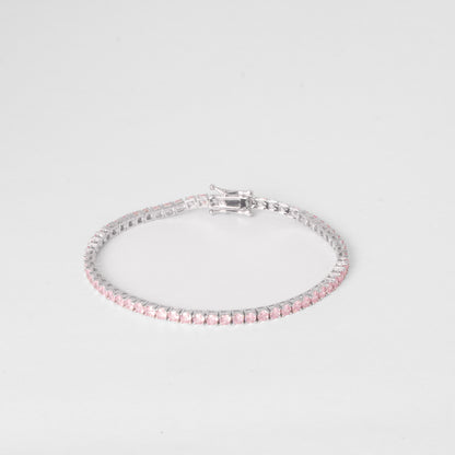 3MM TENNIS BRACELET-  PINK