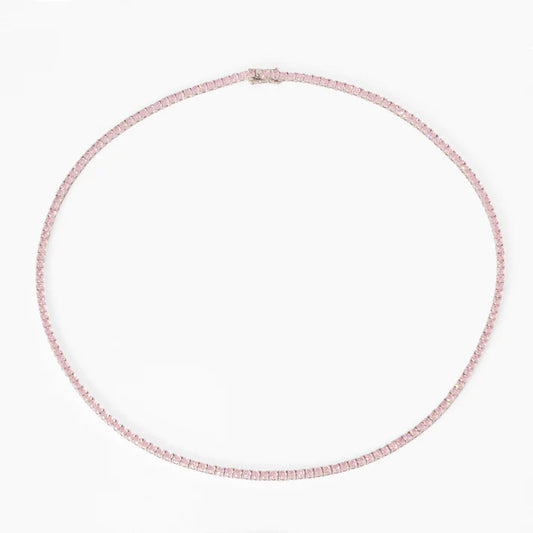 3MM TENNIS CHOKER - PINK