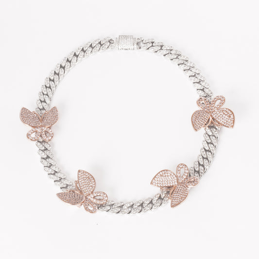 ICED CUBAN CHAIN WITH DETACHABLE BUTTERFLIES