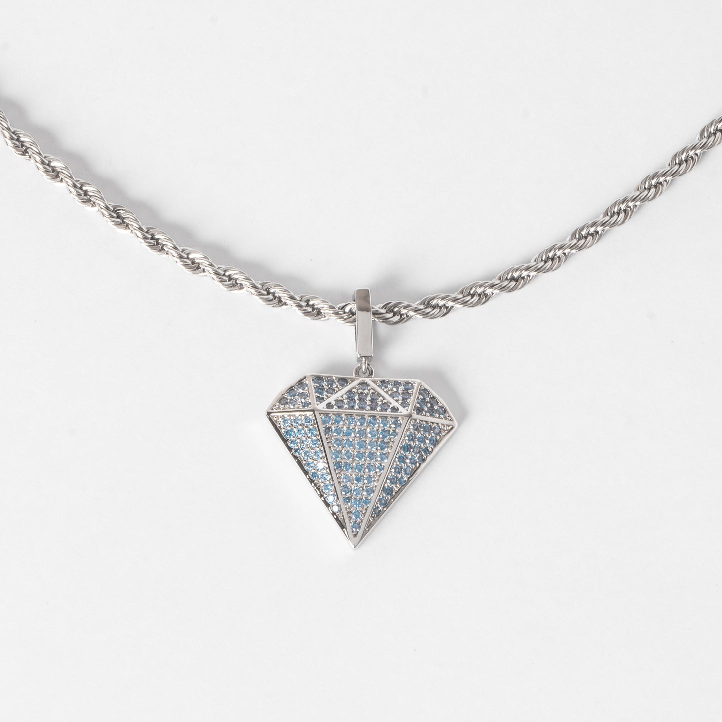 ICED DIAMOND PENDANT-BLUE