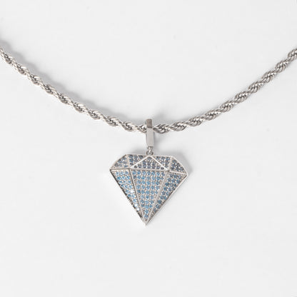 ICED DIAMOND PENDANT-BLUE