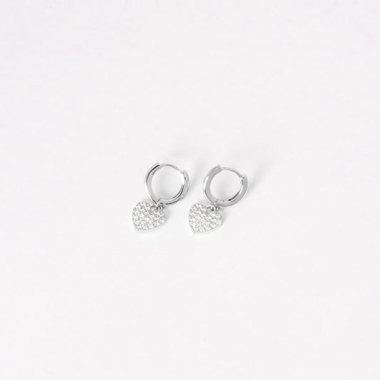 ICED PAVE HEART EARRING